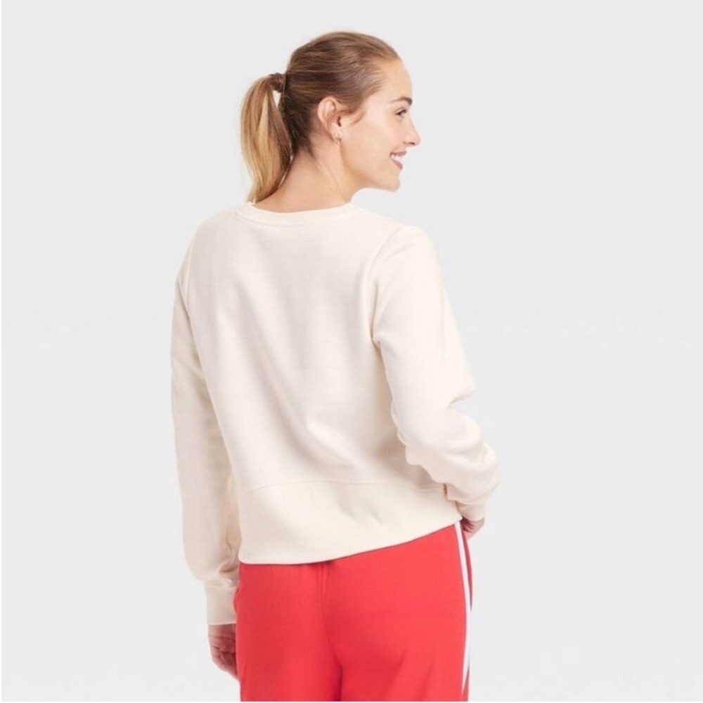 All in Motion Cream and Red Women's Crew Neck Sweater - Picture 2 of 7
